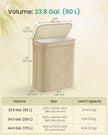 Laundry Basket – Bamboo – Natural – 90 L with Removable Liner and Lid