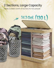 Laundry Basket – Bamboo – Natural – 130 L Capacity with Removable Liner and Lid