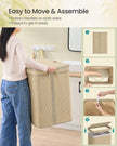 Laundry Basket – Bamboo – Natural – 130 L Capacity with Removable Liner and Lid
