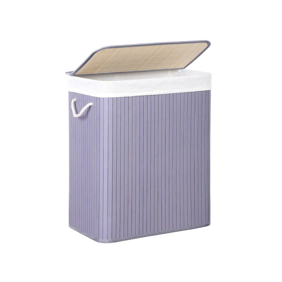 Laundry Hamper – Fabric – Distressed Grey – With Lid, Removable Liner Bag, and Handles, Foldable, 100L