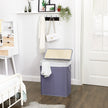 Laundry Hamper – Fabric – Distressed Grey – With Lid, Removable Liner Bag, and Handles, Foldable, 100L