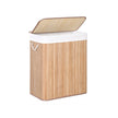 Laundry Hamper – Bamboo – Distressed Grey – Removable Lid and Liner Bag, 100L