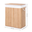 Laundry Hamper – Bamboo – Distressed Grey – Removable Lid and Liner Bag, 100L