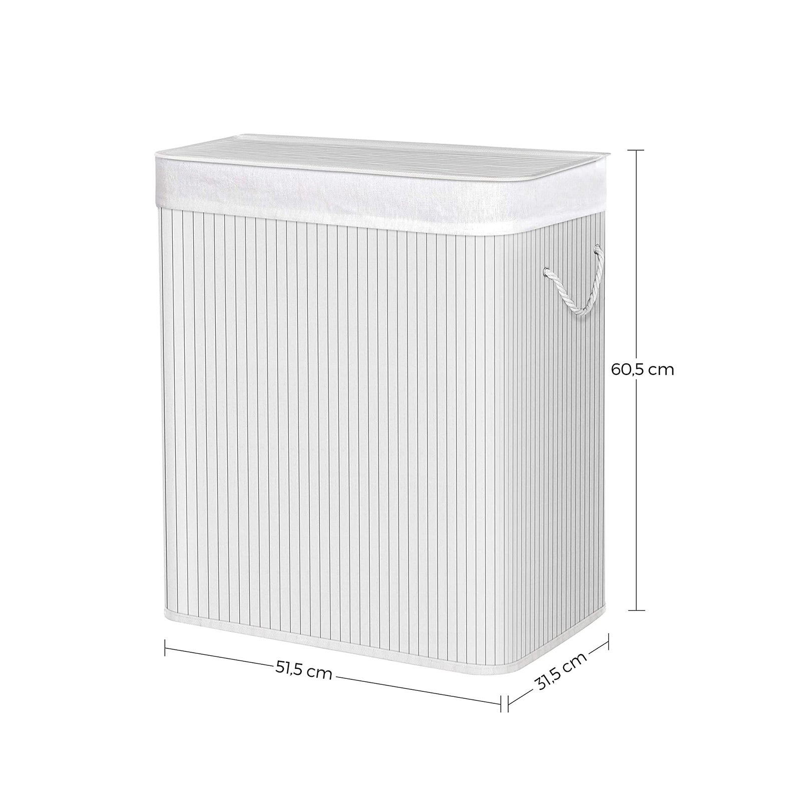Laundry Hamper – Wood – Distressed Grey – Removable Lid and Liner Bag, Foldable, 100L