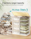 Laundry Basket – Bamboo – Natural – Foldable with Removable and Machine Washable Liner