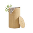 Laundry Basket with Lid - 60L - Bamboo & Polyester-Cotton Blend - Collapsible - Removable Machine-Washable Liner