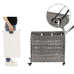 Handwoven Laundry Basket – Rattan – Grey – Features 3 Separate Compartments with Lid and Removable Liner Bags