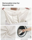 Laundry Hamper Basket – Fabric – Cloud White – 150L, Foldable with 3 Sections and Clip-on Lid