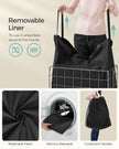 Laundry Basket – Metal Wire Frame – Silver and Classic Black – Collapsible with Removable and Washable Liner
