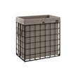 Laundry Basket – Metal Wire Frame – Black and Camel Brown – Collapsible, Removable and Washable Liner, 110L Capacity