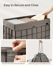 Laundry Basket – Metal Wire Frame – Black and Camel Brown – Collapsible, Removable and Washable Liner, 110L Capacity