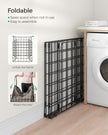 Laundry Basket – Metal Wire Frame – Black and Camel Brown – Collapsible, Removable and Washable Liner, 110L Capacity