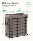Laundry Basket – Metal Wire Frame – Black and Camel Brown – Collapsible, Removable and Washable Liner, 110L Capacity