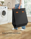 Laundry Hamper – Fabric – Ink Black – 115 L Capacity with 2 Sections and Collapsible X-Frame
