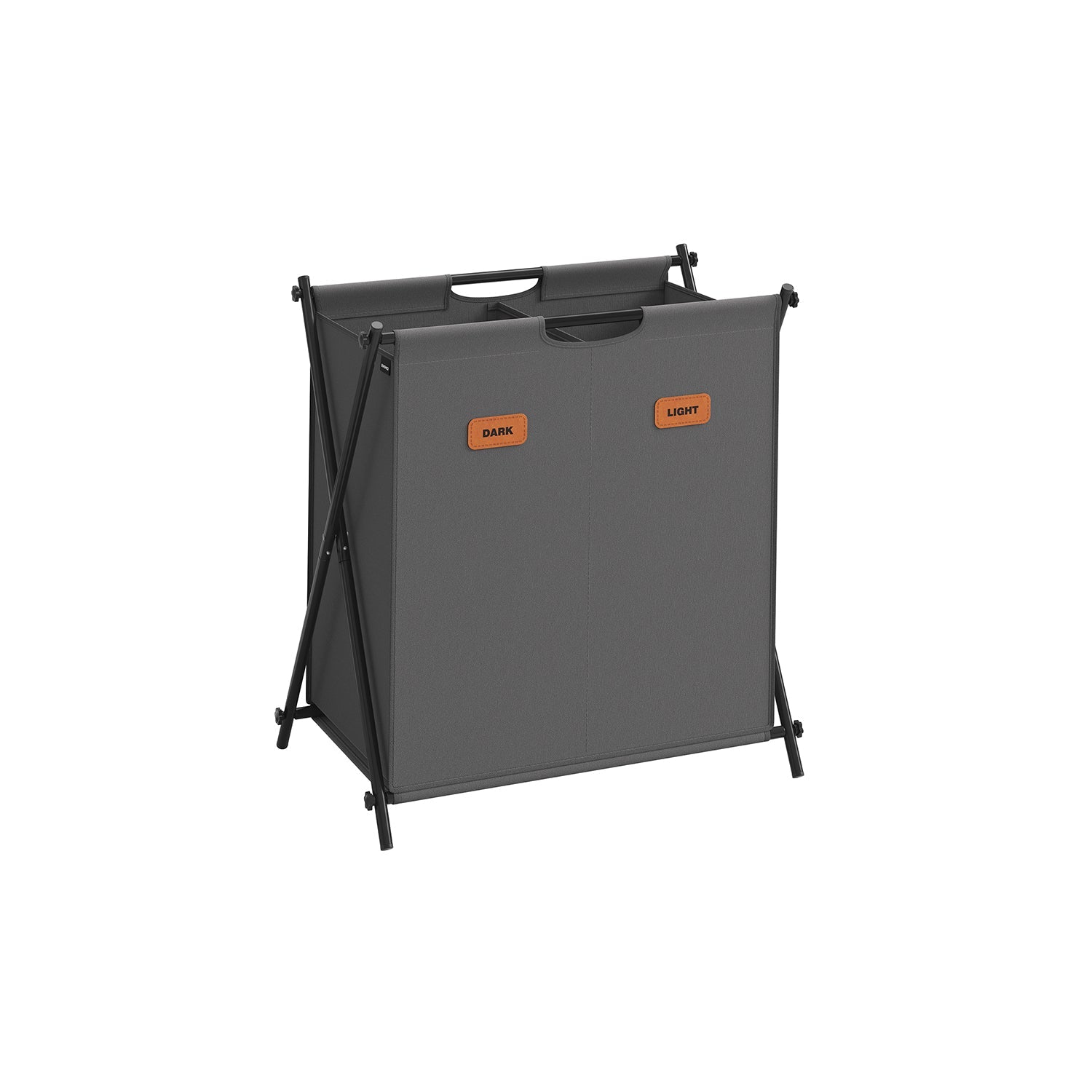 Laundry Hamper – Fabric – Slate Grey – 115 L Capacity, 2 Sections, Collapsible X-Frame