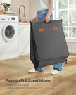 Laundry Hamper – Fabric – Slate Grey – 115 L Capacity, 2 Sections, Collapsible X-Frame