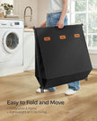 Laundry Hamper – Fabric – Ink Black – 3 Sections with Collapsible X-Frame