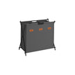 Laundry Hamper – Fabric – Slate Grey – 3-Section X-Frame Design