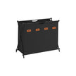 Laundry Hamper – Fabric – Ink Black – 4-Section Design with X-Frame