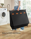 Laundry Hamper – Fabric – Ink Black – 4-Section Design with X-Frame
