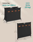 Laundry Hamper – Fabric – Ink Black – 4-Section Design with X-Frame