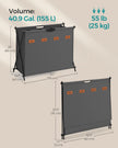 Laundry Hamper – Fabric – Slate Grey – 4 Sections with Collapsible X-Frame