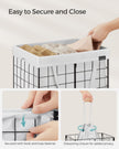 Collapsible Laundry Basket – Metal Wire Frame – 50L – Removable and Washable Liner
