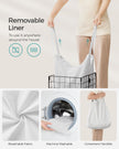 Collapsible Laundry Basket – Metal Wire Frame – 50L – Removable and Washable Liner