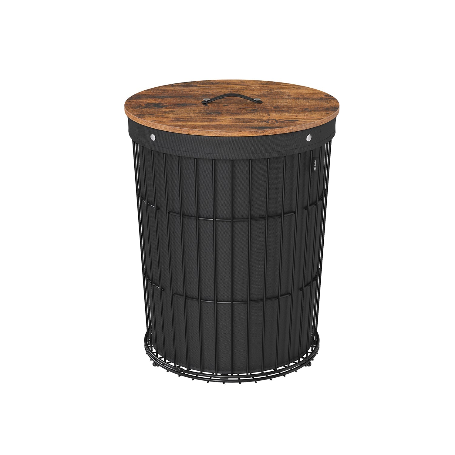 Round Laundry Hamper – Fabric – Ink Black – Versatile with Removable Liner, 95L Capacity