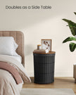 Round Laundry Hamper – Fabric – Ink Black – Versatile with Removable Liner, 95L Capacity