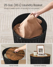 Round Laundry Hamper – Fabric – Ink Black – Versatile with Removable Liner, 95L Capacity