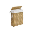 Slim Laundry Basket – Synthetic Rattan – Goose Yellow – 55L Capacity with Lid and Handles