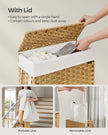 Slim Laundry Basket – Synthetic Rattan – Goose Yellow – 55L Capacity with Lid and Handles