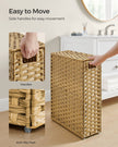 Slim Laundry Basket – Synthetic Rattan – Goose Yellow – 55L Capacity with Lid and Handles