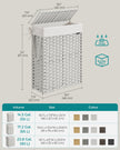 Slim Laundry Basket – Synthetic Rattan – Cloud White – Foldable with Lid and Handles