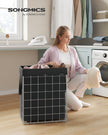 Laundry Basket – Metal Wire Frame – Silver and Classic Black – 110L Capacity with Removable Liner