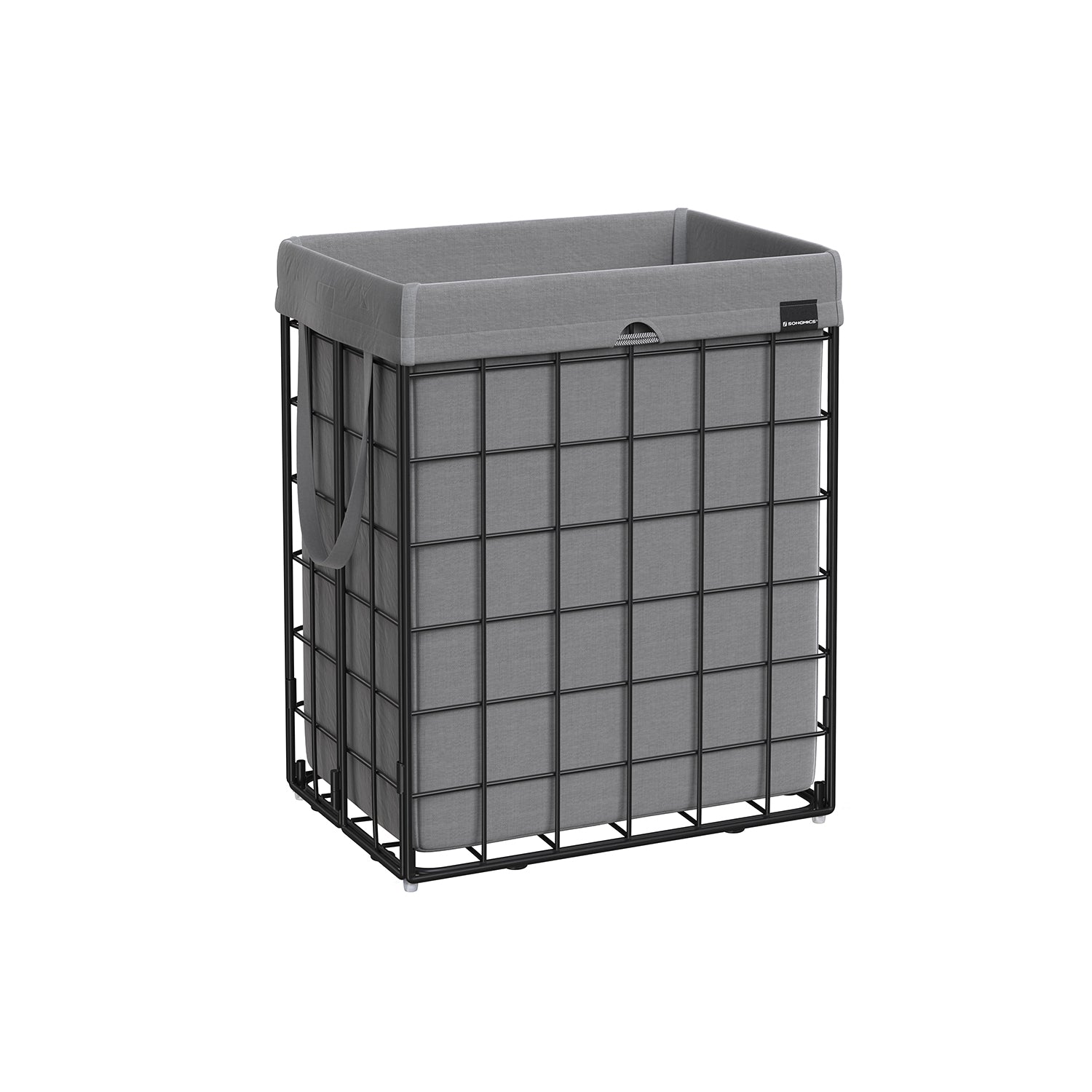 Collapsible Laundry Basket – Metal Wire Frame – Ink Black and Slate Grey – Removable and Washable Liner