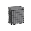 Collapsible Laundry Basket – Metal Wire Frame – Ink Black and Slate Grey – Removable and Washable Liner