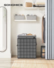 Collapsible Laundry Basket – Metal Wire Frame – Ink Black and Slate Grey – Removable and Washable Liner