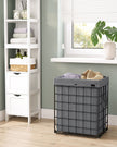 Collapsible Laundry Basket – Metal Wire Frame – Ink Black and Slate Grey – Removable and Washable Liner