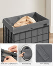 Collapsible Laundry Basket – Metal Wire Frame – Ink Black and Slate Grey – Removable and Washable Liner