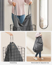 Collapsible Laundry Basket – Metal Wire Frame – Ink Black and Slate Grey – Removable and Washable Liner