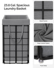 Collapsible Laundry Basket – Metal Wire Frame – Ink Black and Slate Grey – Removable and Washable Liner