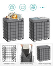 Collapsible Laundry Basket – Metal Wire Frame – Ink Black and Slate Grey – Removable and Washable Liner