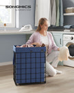 Laundry Basket – Metal Wire Frame – Gray – Collapsible with Removable Washable Liner, 90L Capacity