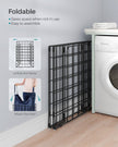 Laundry Basket – Metal Wire Frame – Gray – Collapsible with Removable Washable Liner, 90L Capacity