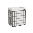 Collapsible Laundry Basket – Metal Wire Frame – Ink Black and Cloud White – Removable and Washable Liner, 90L Capacity