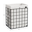 Collapsible Laundry Basket – Metal Wire Frame – Ink Black and Cloud White – Removable and Washable Liner, 90L Capacity