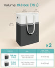 Collapsible Laundry Hamper Set of 2 – Fabric – Ink Black – 75 L Capacity, Easy to Transport and Clean