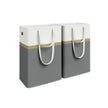 Collapsible Laundry Hamper Set – Fabric – Slate Grey – Freestanding and Easy to Transport – 75 L Capacity – Set of 2